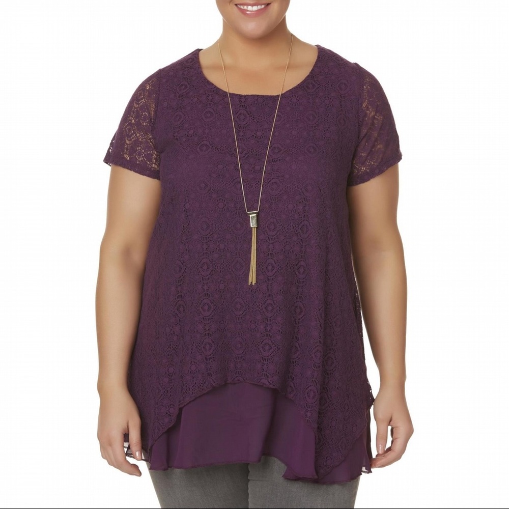 simply emma women's plus shark bite top